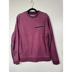 Municipal Burgundy Sweatshirt Men size Large Sport Utility Gear Fleece Lined 396